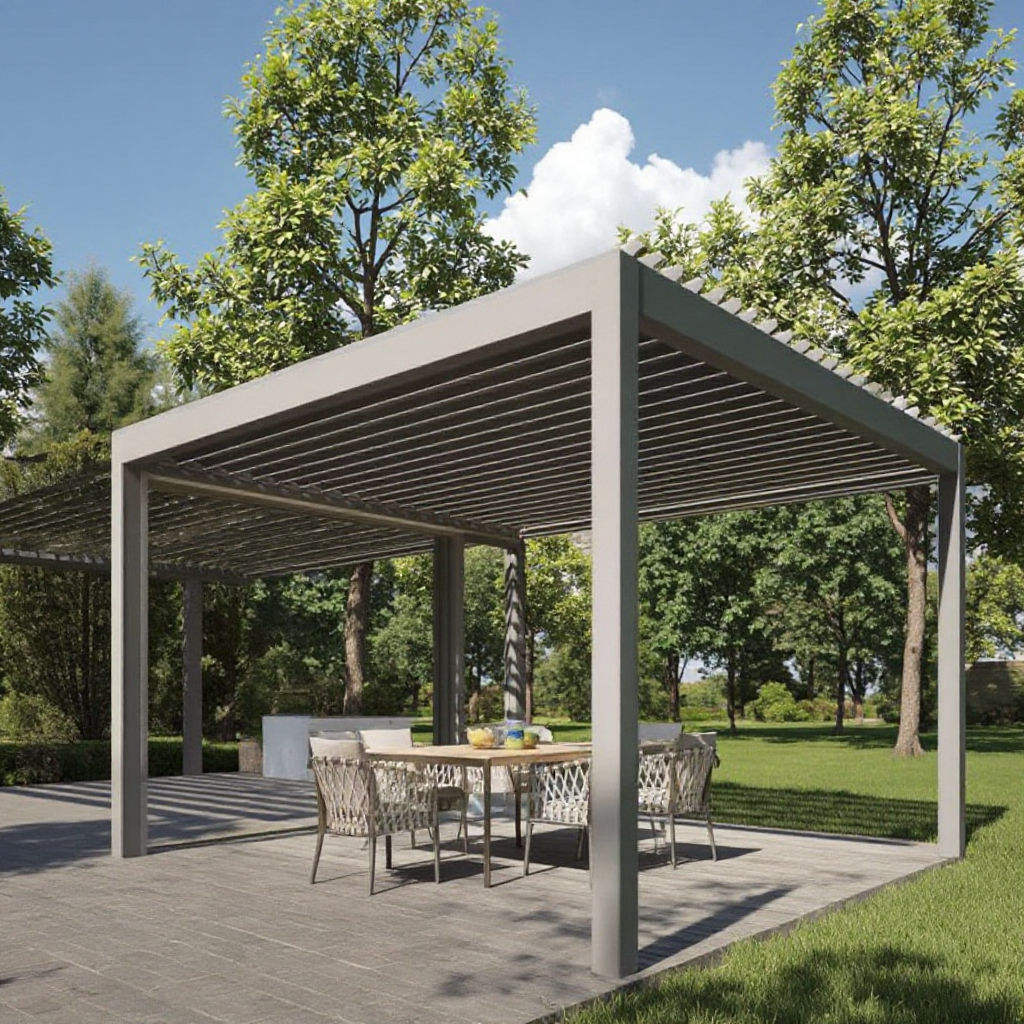 Pergolado de Alumínio Antiferr - Outdoor Furniture Metal avaliação e preço
